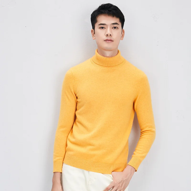 yellow turtleneck sweater mens