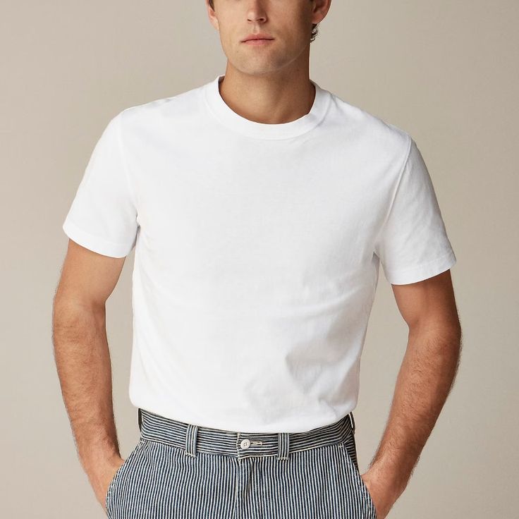 white tee for men